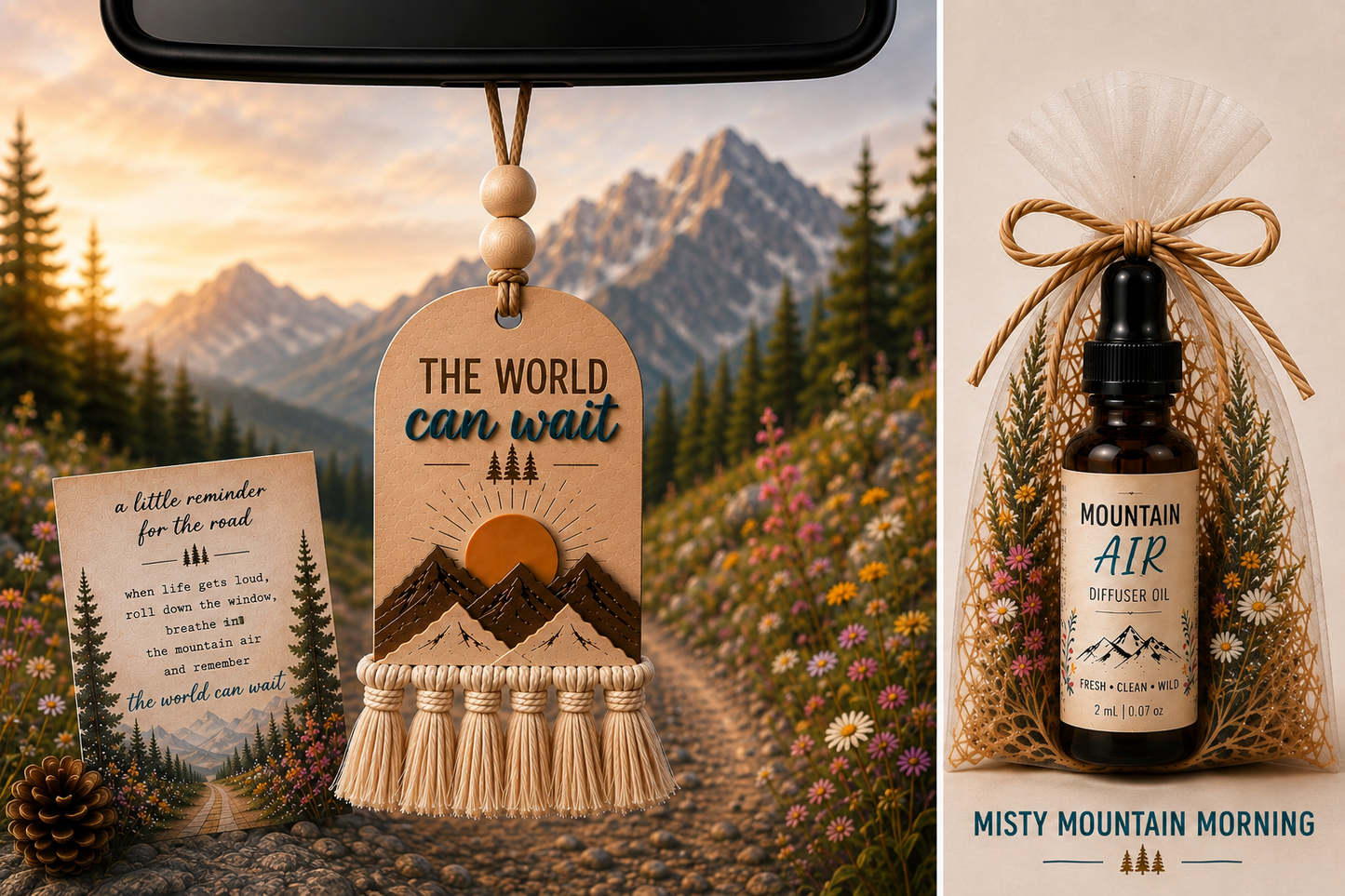 The World Can Wait Mountain Air Car Diffuser