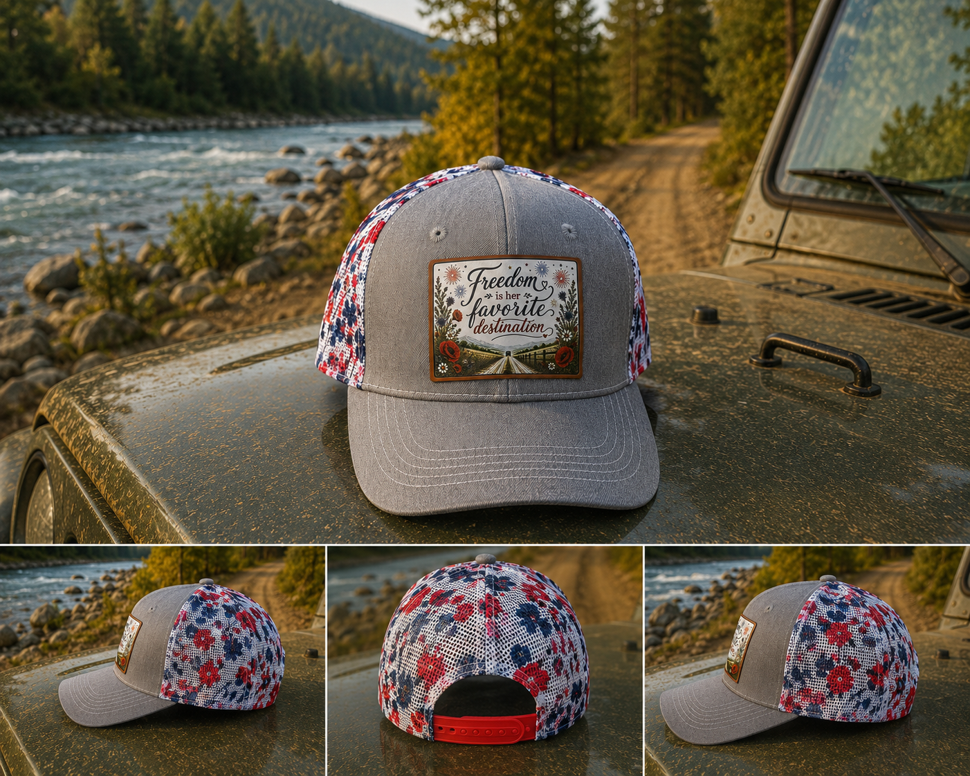 Freedom Is Her Favorite Destination Hat - Grey