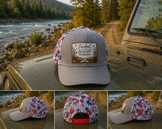 Freedom Is Her Favorite Destination Hat - Grey