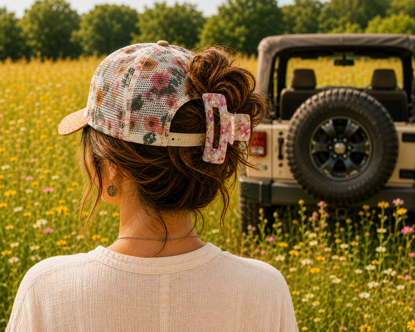 Girls Going Offroad Floral Hat