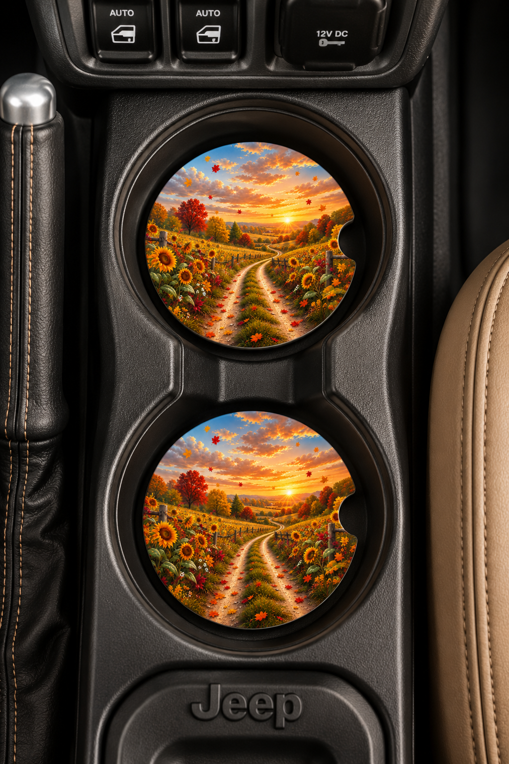 Scenic route to a new season ceramic coaster set