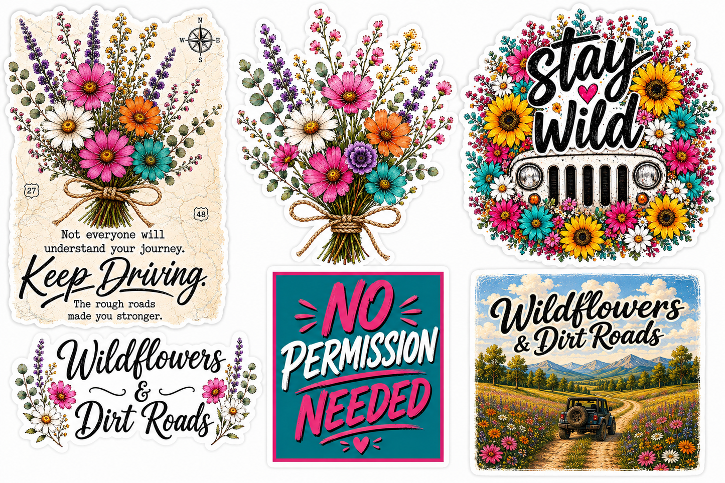 Wildflowers & Dirt Roads Adventure #2 Sticker Collection