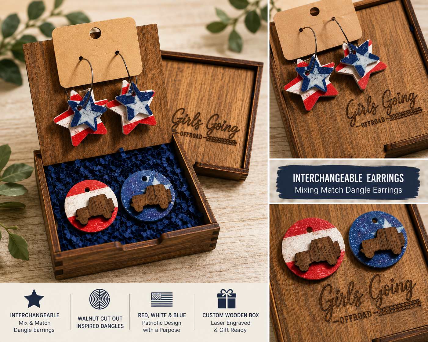 Freedom Collection Interchangeable Dangle Earrings