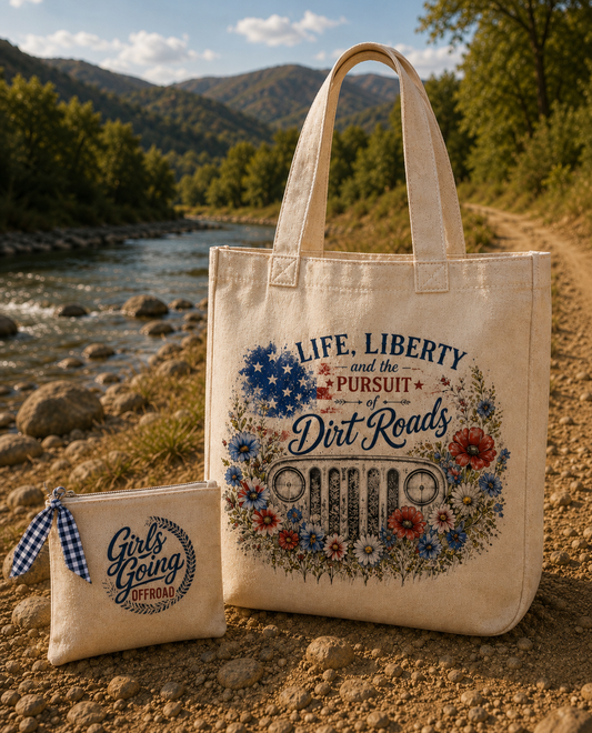 Pursuit of Dirt Roads Tote Set